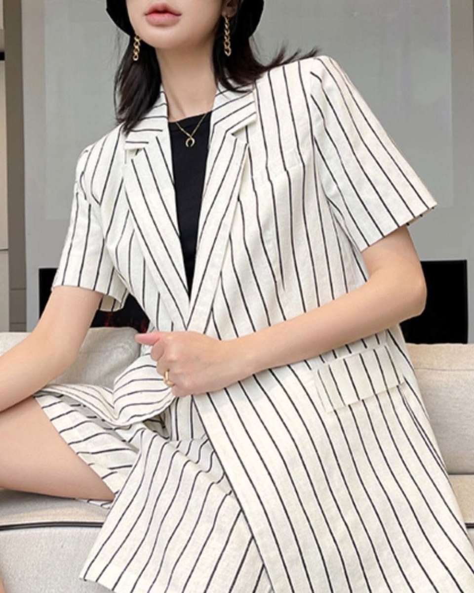 【上質】【動画あり】コットンリネンストライプジャケット&パンツセットアップ - select store mirror me【上質】【動画あり】コットンリネンストライプジャケット&パンツセットアップ133969455mirror meselect store mirror me133969455S