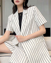 【上質】【動画あり】コットンリネンストライプジャケット&パンツセットアップ - select store mirror me【上質】【動画あり】コットンリネンストライプジャケット&パンツセットアップ133969455mirror meselect store mirror me133969455S