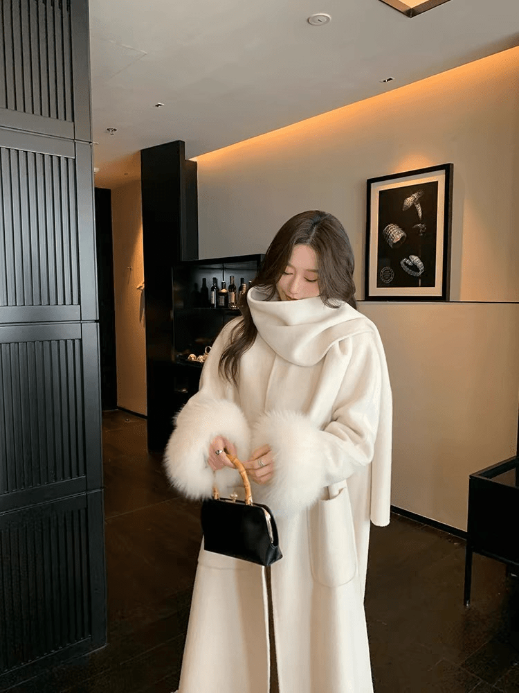 マフラーデザインファーカフコート - select store mirror meマフラーデザインファーカフコート1533719035mirror meselect store mirror me153371904ホワイト S