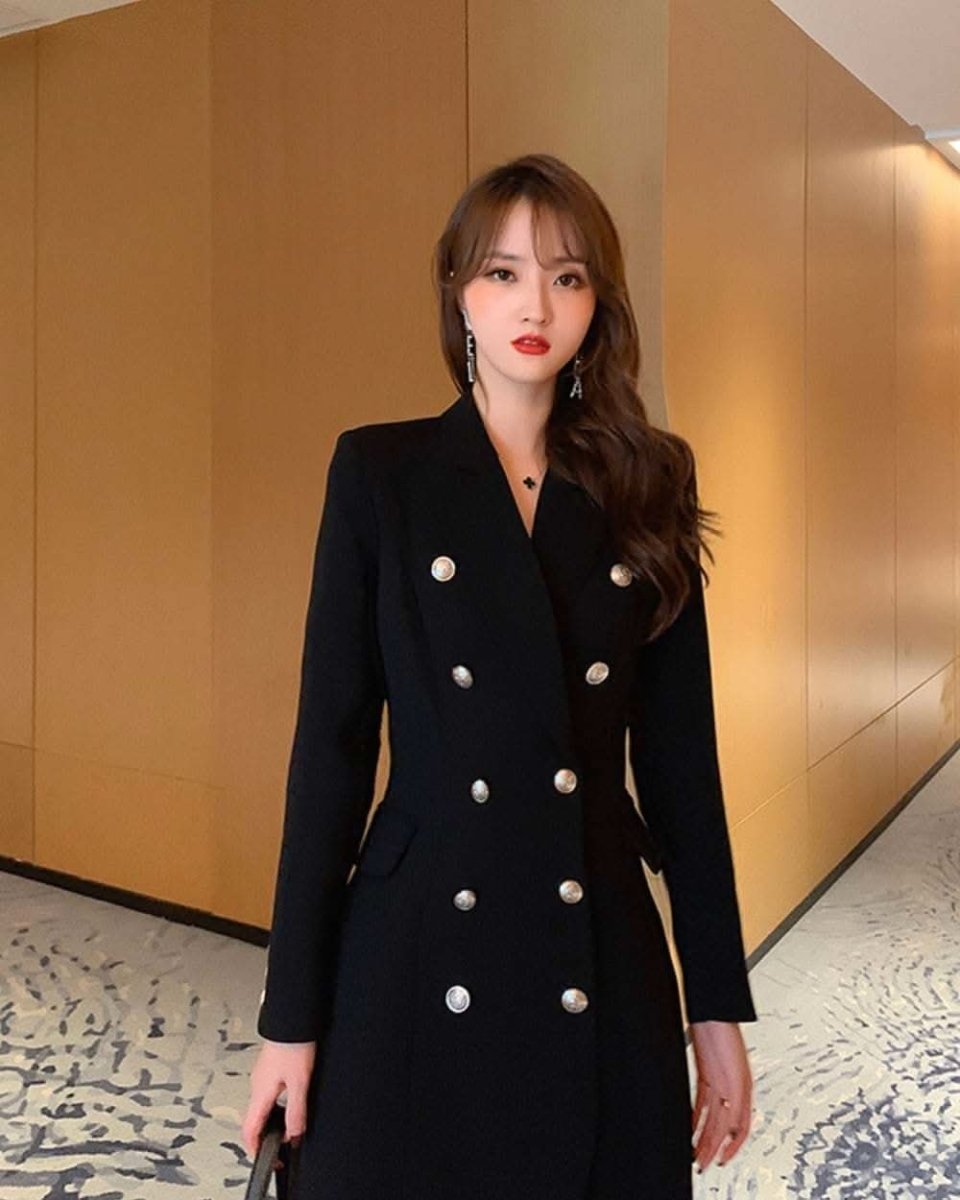 ダブルブレストブラックチェスターコート - select store mirror meダブルブレストブラックチェスターコート154275855mirror meselect store mirror me154275855S