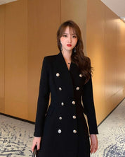 ダブルブレストブラックチェスターコート - select store mirror meダブルブレストブラックチェスターコート154275855mirror meselect store mirror me154275855S