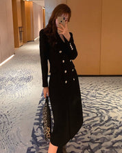 ダブルブレストブラックチェスターコート - select store mirror meダブルブレストブラックチェスターコート154275855mirror meselect store mirror me154275855S