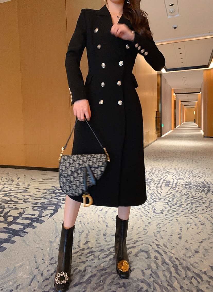 ダブルブレストブラックチェスターコート - select store mirror meダブルブレストブラックチェスターコート154275855mirror meselect store mirror me154275855S