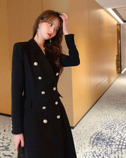 ダブルブレストブラックチェスターコート - select store mirror meダブルブレストブラックチェスターコート154275855mirror meselect store mirror me154275855S