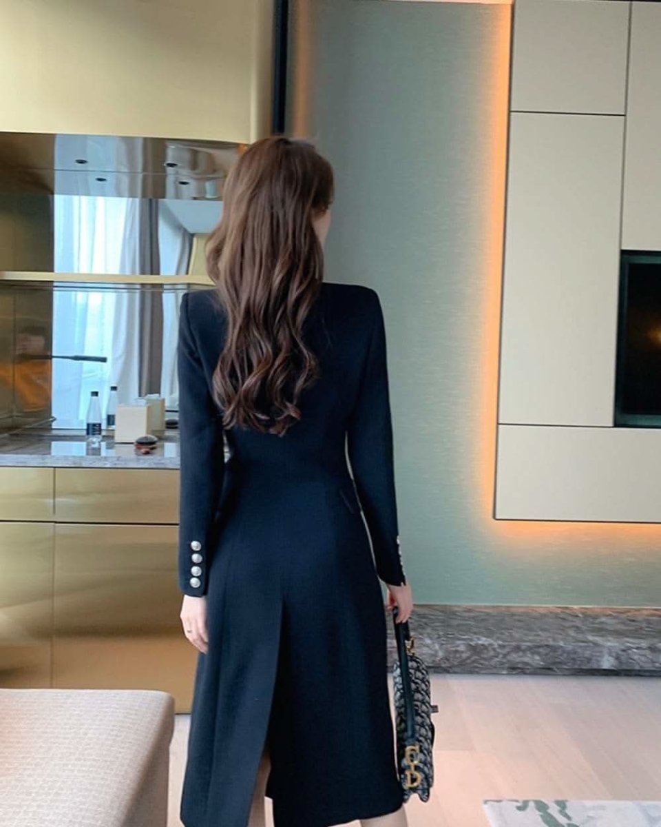 ダブルブレストブラックチェスターコート - select store mirror meダブルブレストブラックチェスターコート154275855mirror meselect store mirror me154275855S