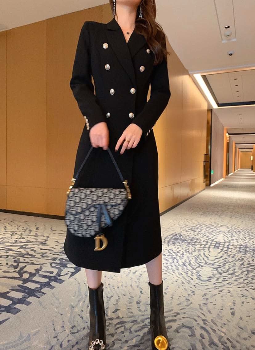 ダブルブレストブラックチェスターコート - select store mirror meダブルブレストブラックチェスターコート154275855mirror meselect store mirror me154275855S