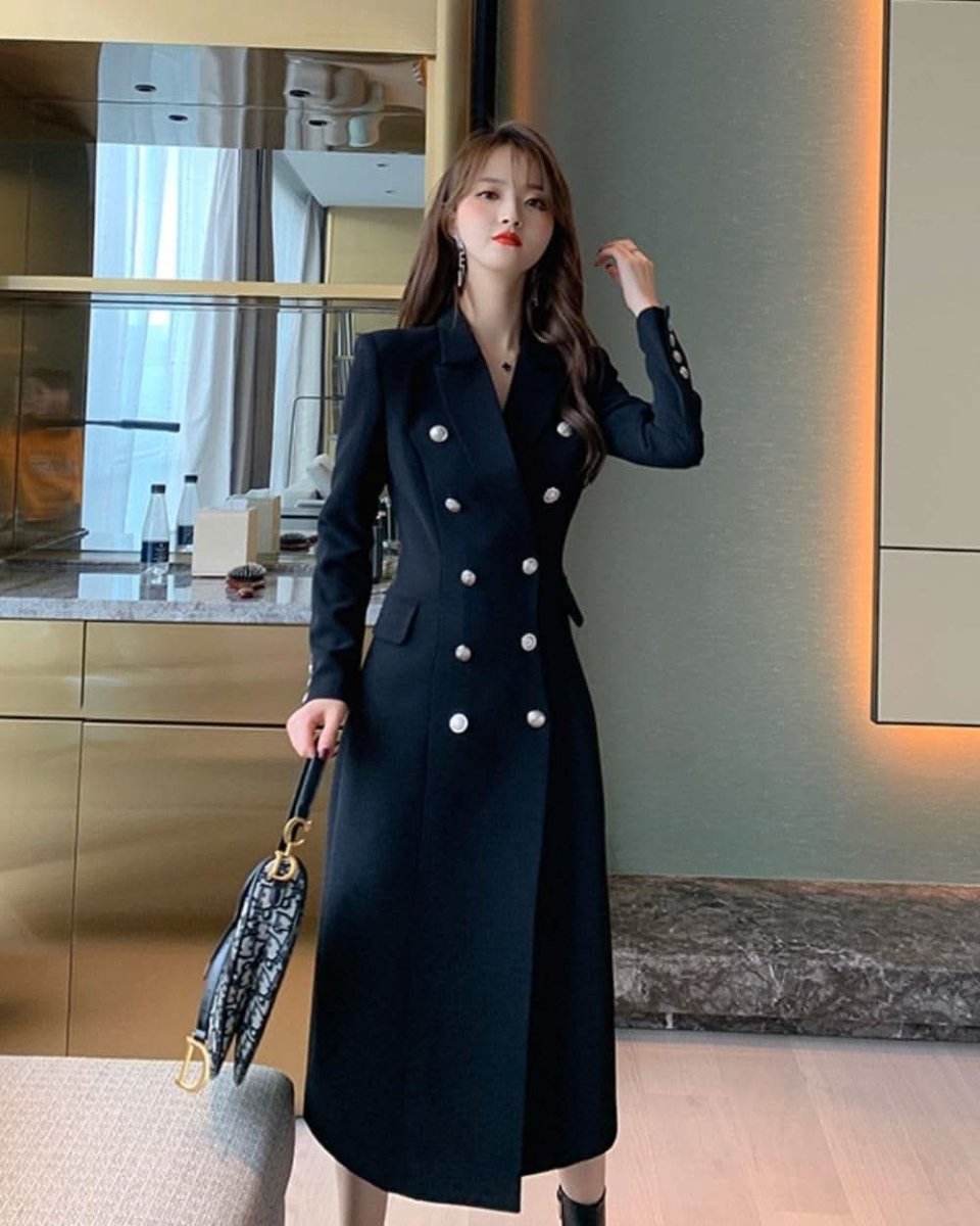 ダブルブレストブラックチェスターコート - select store mirror meダブルブレストブラックチェスターコート154275855mirror meselect store mirror me154275855S