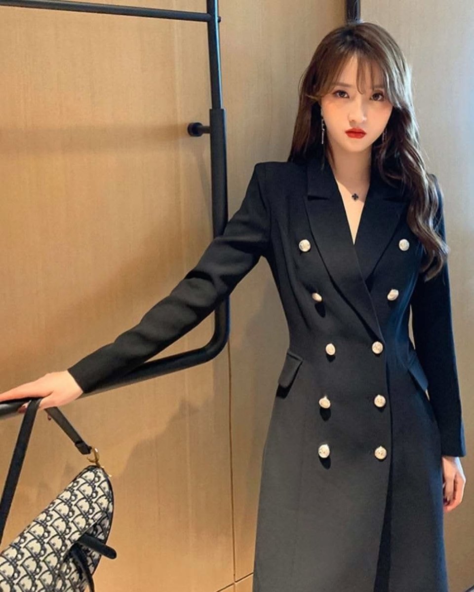 ダブルブレストブラックチェスターコート - select store mirror meダブルブレストブラックチェスターコート154275855mirror meselect store mirror me154275855S