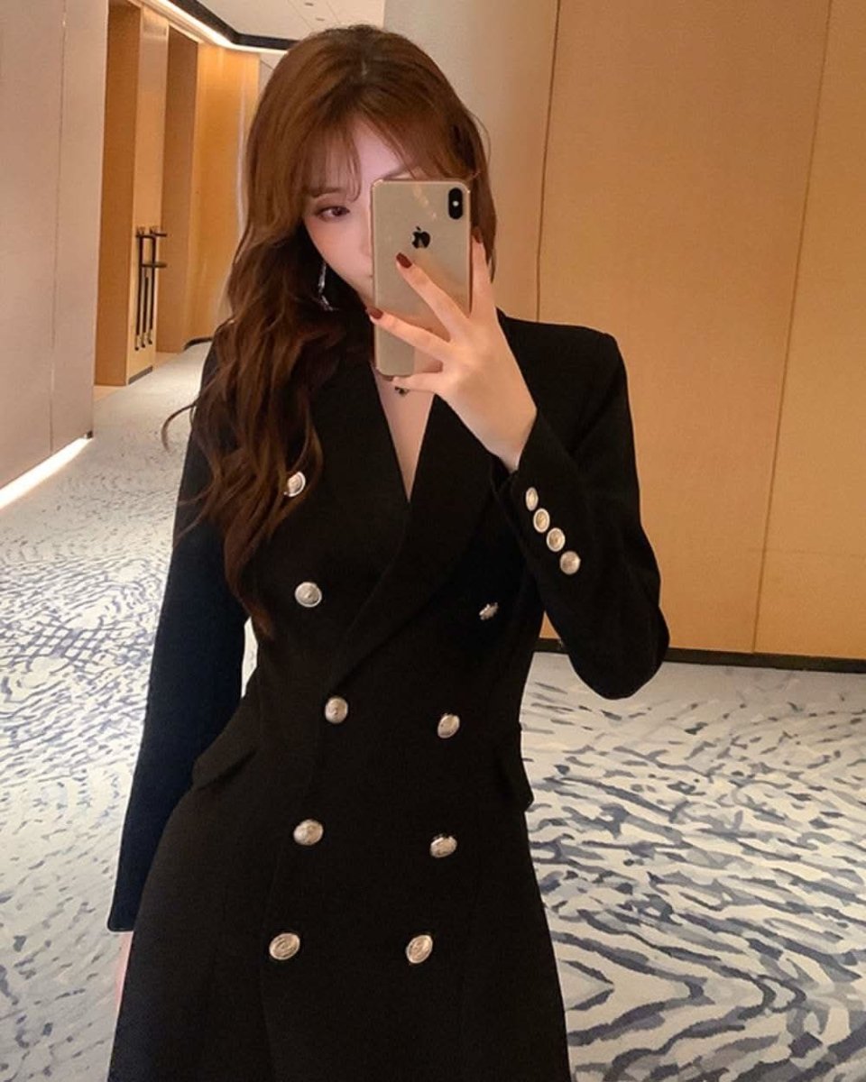 ダブルブレストブラックチェスターコート - select store mirror meダブルブレストブラックチェスターコート154275855mirror meselect store mirror me154275855S