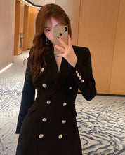 ダブルブレストブラックチェスターコート - select store mirror meダブルブレストブラックチェスターコート154275855mirror meselect store mirror me154275855S