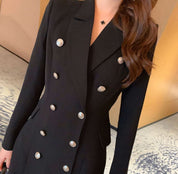 ダブルブレストブラックチェスターコート - select store mirror meダブルブレストブラックチェスターコート154275855mirror meselect store mirror me154275855S