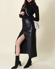 <サイズ展開豊富!>異素材切り替えレザーハイウエストスリットスカート - select store mirror me<サイズ展開豊富!>異素材切り替えレザーハイウエストスリットスカート154277839mirror meselect store mirror me154277839XS