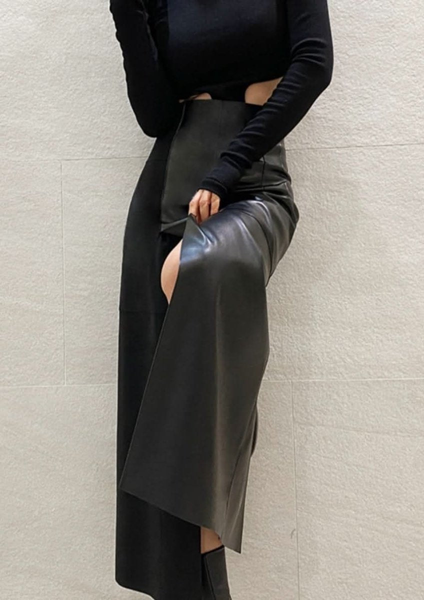 <サイズ展開豊富!>異素材切り替えレザーハイウエストスリットスカート - select store mirror me<サイズ展開豊富!>異素材切り替えレザーハイウエストスリットスカート154277839mirror meselect store mirror me154277839XS