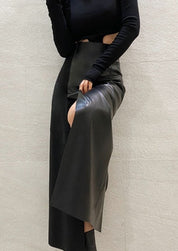 <サイズ展開豊富!>異素材切り替えレザーハイウエストスリットスカート - select store mirror me<サイズ展開豊富!>異素材切り替えレザーハイウエストスリットスカート154277839mirror meselect store mirror me154277839XS