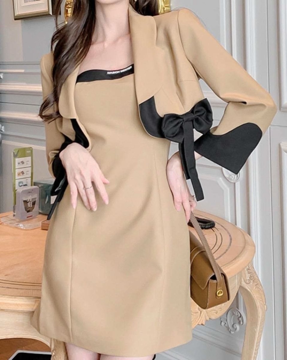 【動画あり】ブラックリボンミニ丈ジャケット&ベアトップワンピースセットアップ - select store mirror me【動画あり】ブラックリボンミニ丈ジャケット&ベアトップワンピースセットアップ155469309mirror meselect store mirror me155469309S