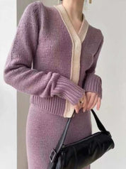 カーディガン&スカートパープルニットセットアップ - select store mirror meカーディガン&スカートパープルニットセットアップ159941762mirror meselect store mirror me159941762S