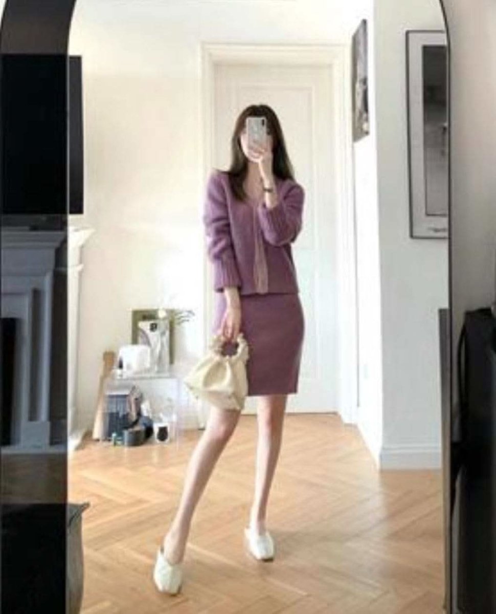 カーディガン&スカートパープルニットセットアップ - select store mirror meカーディガン&スカートパープルニットセットアップ159941762mirror meselect store mirror me159941762S