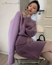 カーディガン&スカートパープルニットセットアップ - select store mirror meカーディガン&スカートパープルニットセットアップ159941762mirror meselect store mirror me159941762S