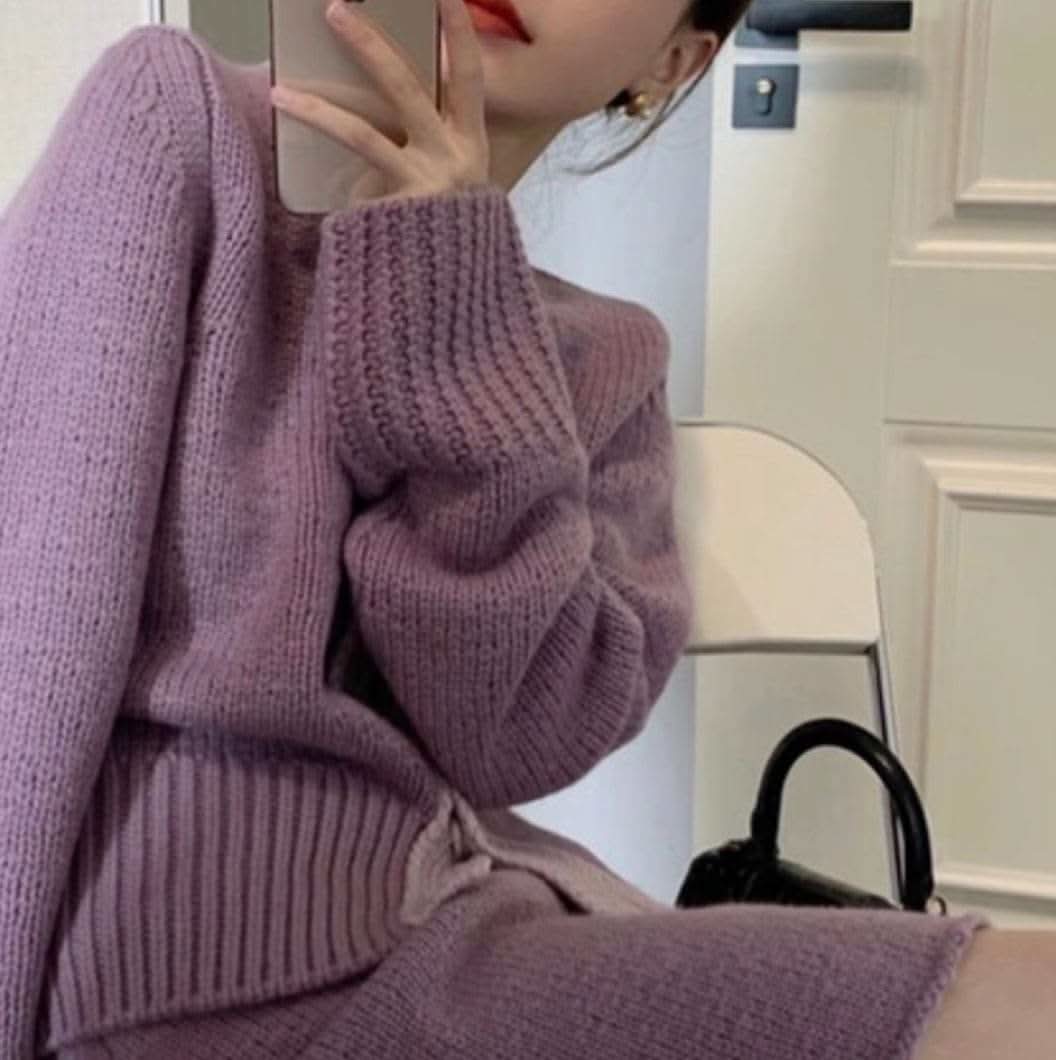 カーディガン&スカートパープルニットセットアップ - select store mirror meカーディガン&スカートパープルニットセットアップ159941762mirror meselect store mirror me159941762S