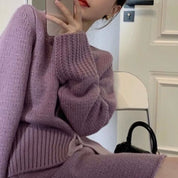 カーディガン&スカートパープルニットセットアップ - select store mirror meカーディガン&スカートパープルニットセットアップ159941762mirror meselect store mirror me159941762S