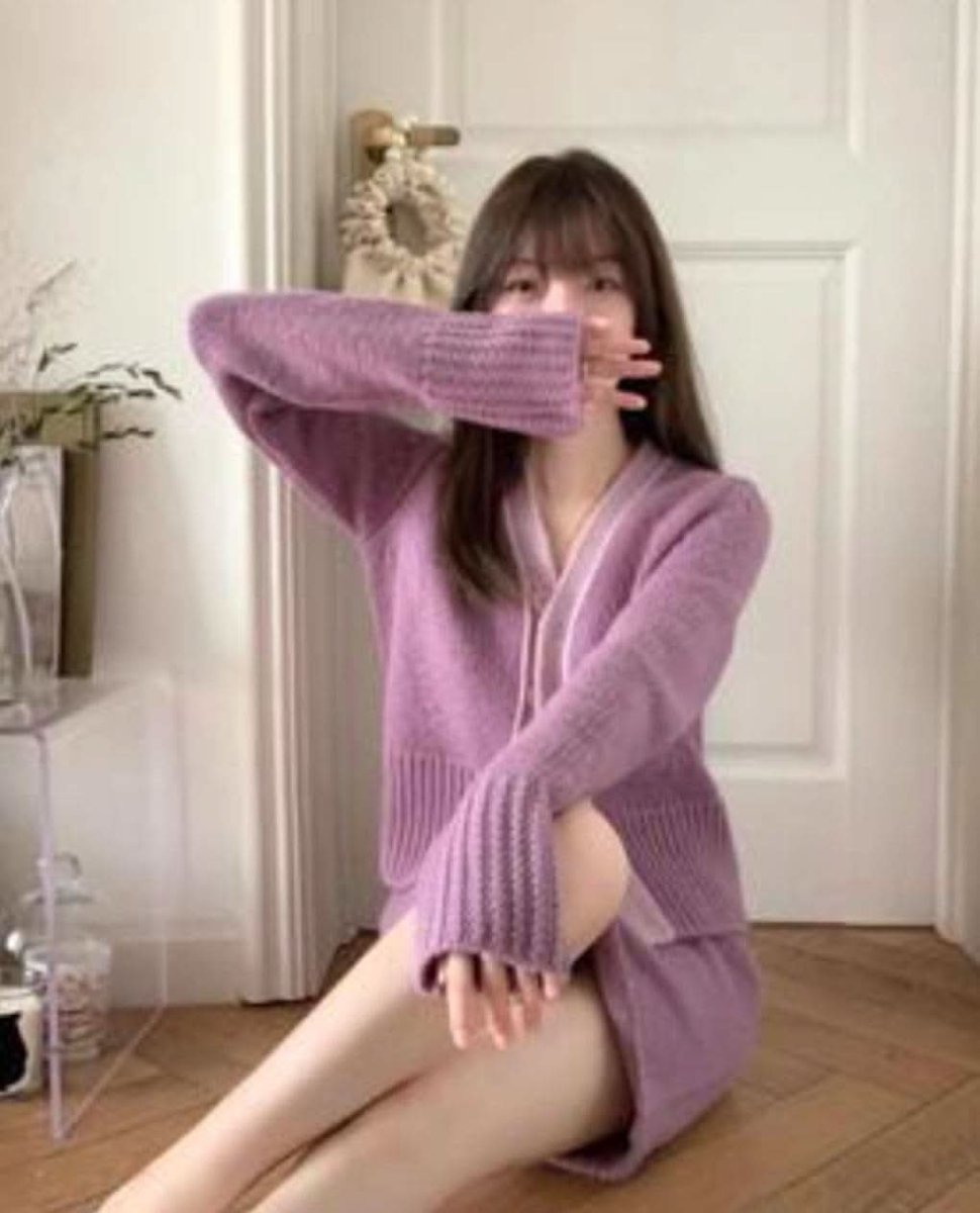 カーディガン&スカートパープルニットセットアップ - select store mirror meカーディガン&スカートパープルニットセットアップ159941762mirror meselect store mirror me159941762S