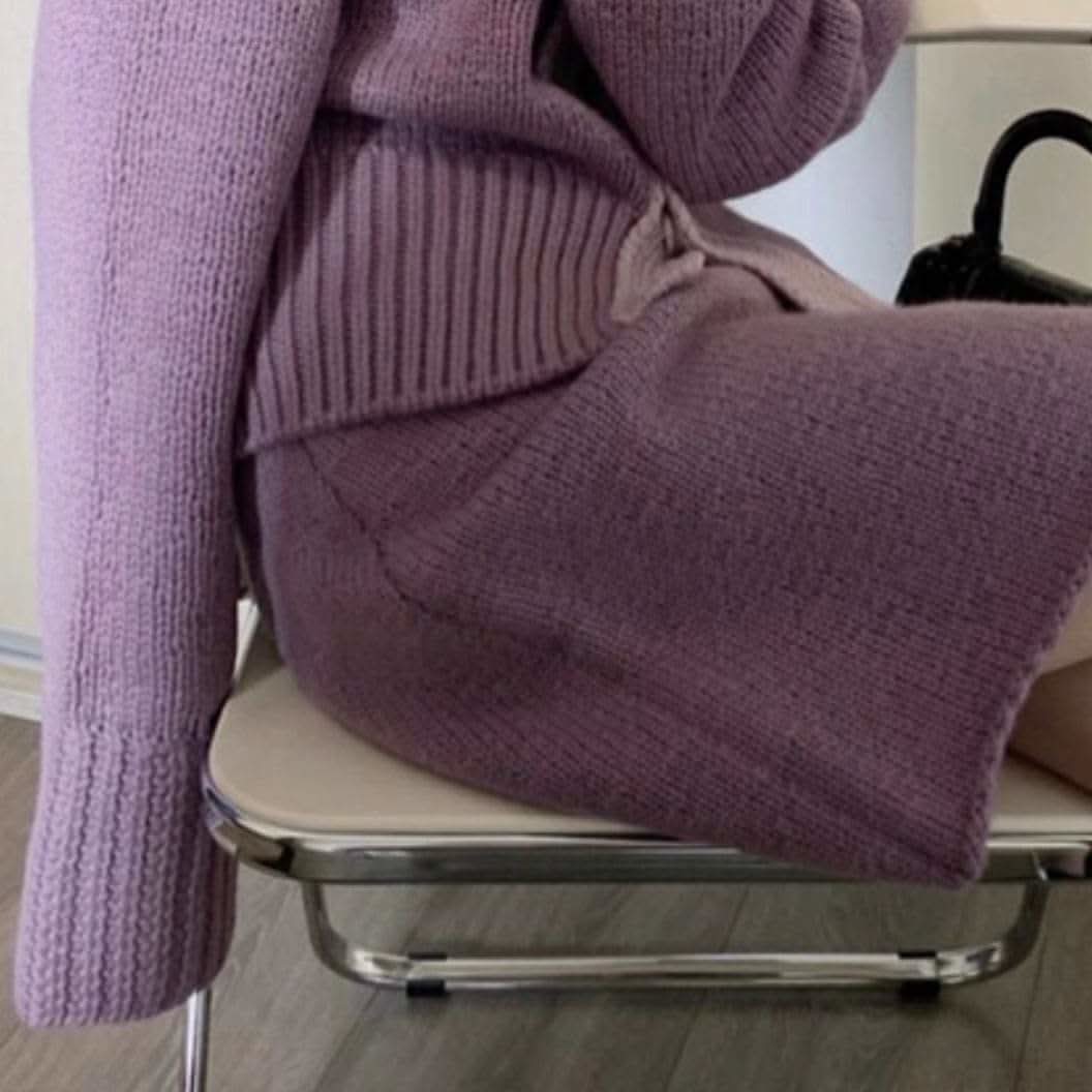 カーディガン&スカートパープルニットセットアップ - select store mirror meカーディガン&スカートパープルニットセットアップ159941762mirror meselect store mirror me159941762S