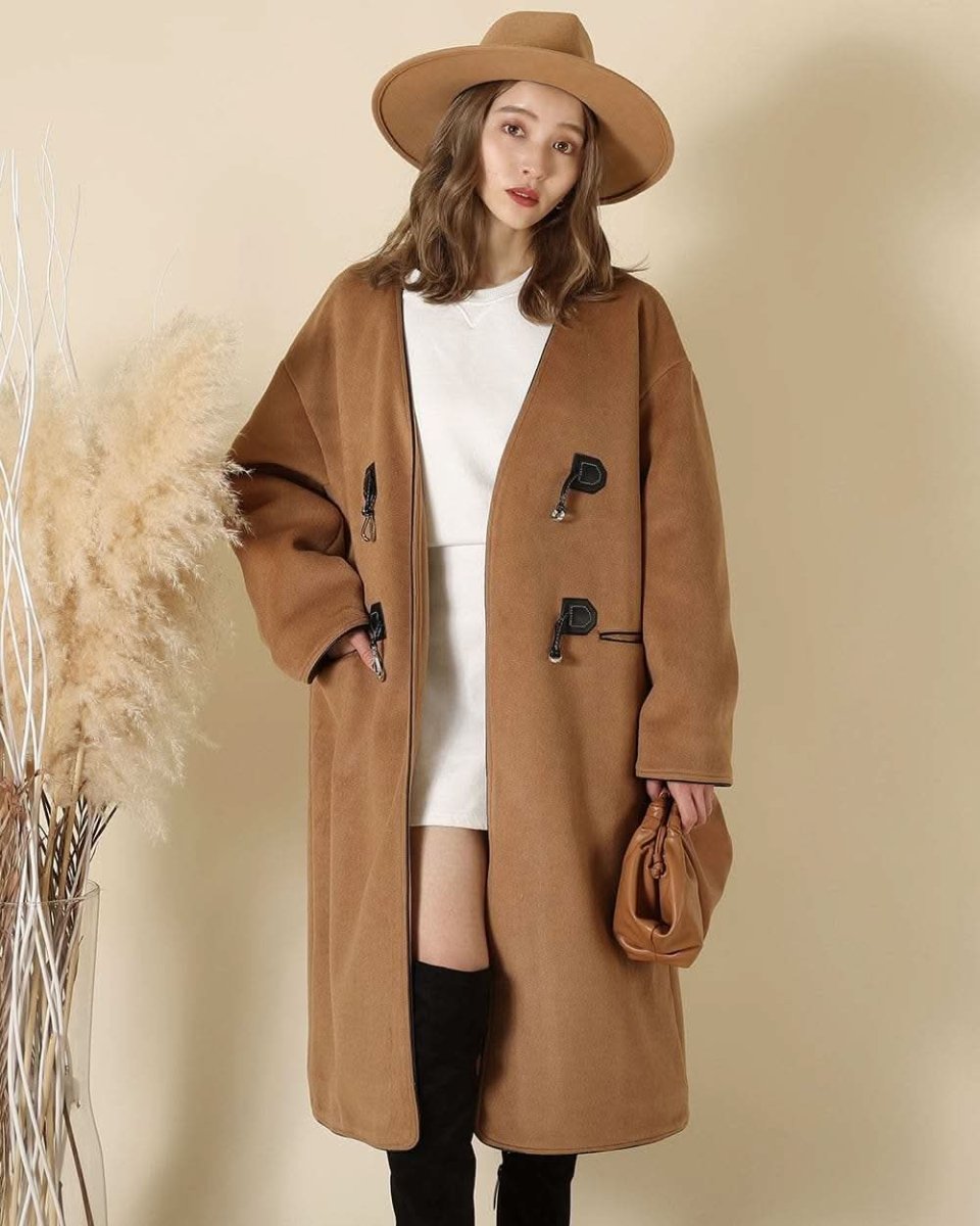 【上質ウール】【動画あり】ノーカラーデザインダッフルコート - select store mirror me【上質ウール】【動画あり】ノーカラーデザインダッフルコート160964783mirror meselect store mirror me160964783S