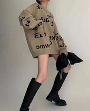 ブラックロゴニュアンスベージュオーバーニット - select store mirror meブラックロゴニュアンスベージュオーバーニット161117320mirror meselect store mirror me161117320S