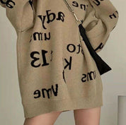 ブラックロゴニュアンスベージュオーバーニット - select store mirror meブラックロゴニュアンスベージュオーバーニット161117320mirror meselect store mirror me161117320S