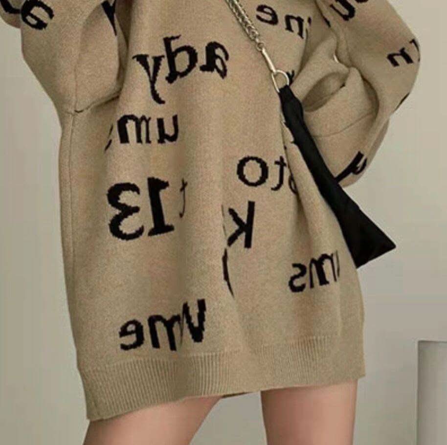 ブラックロゴニュアンスベージュオーバーニット - select store mirror meブラックロゴニュアンスベージュオーバーニット161117320mirror meselect store mirror me161117320S