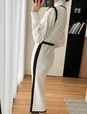 【高品質アンゴラ】ハイネックバイカラーニットワンピース - select store mirror me【高品質アンゴラ】ハイネックバイカラーニットワンピース161912447mirror meselect store mirror me161912447S