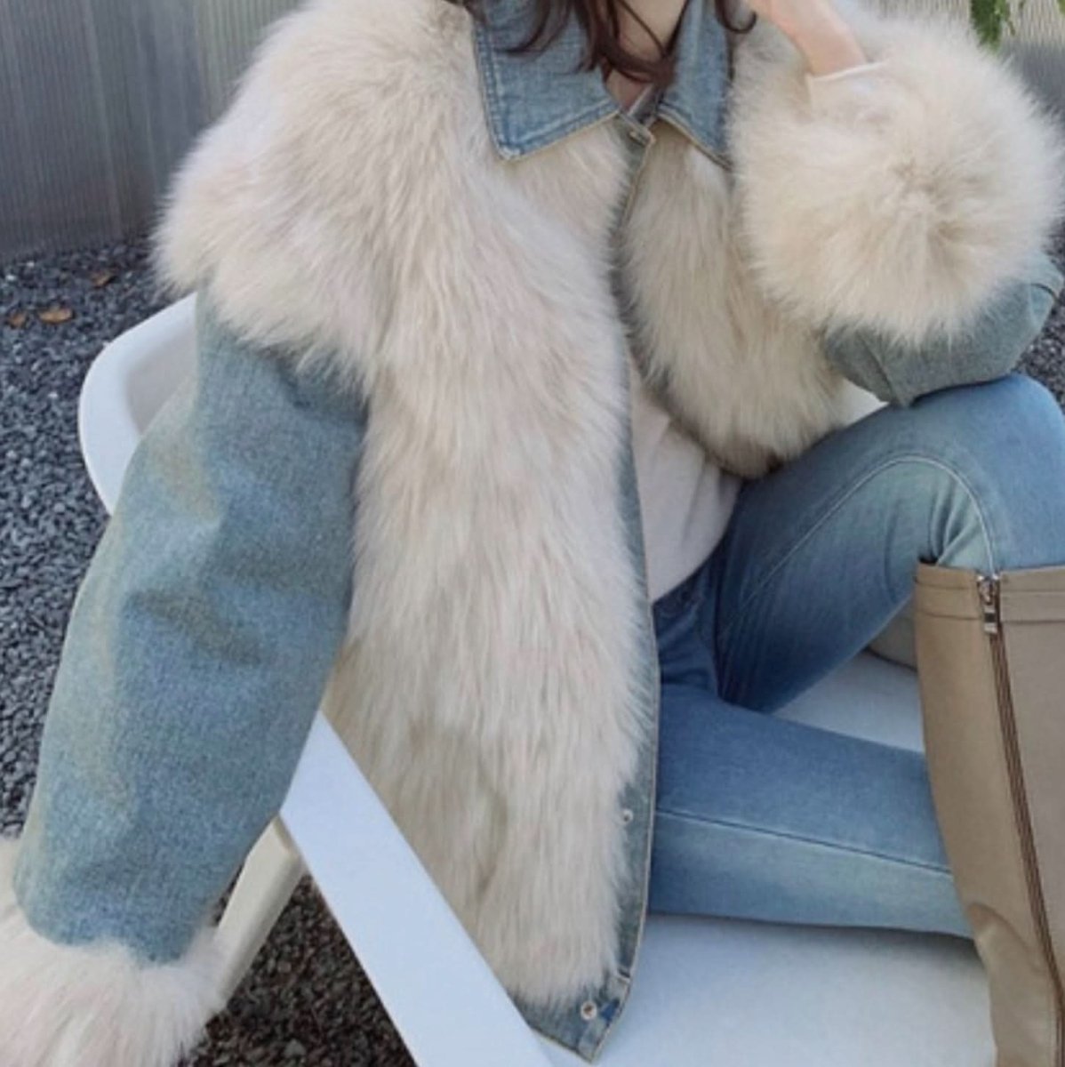 ミックスボリュームファーデニムジャケット - select store mirror meミックスボリュームファーデニムジャケット162576492mirror meselect store mirror me162576492S