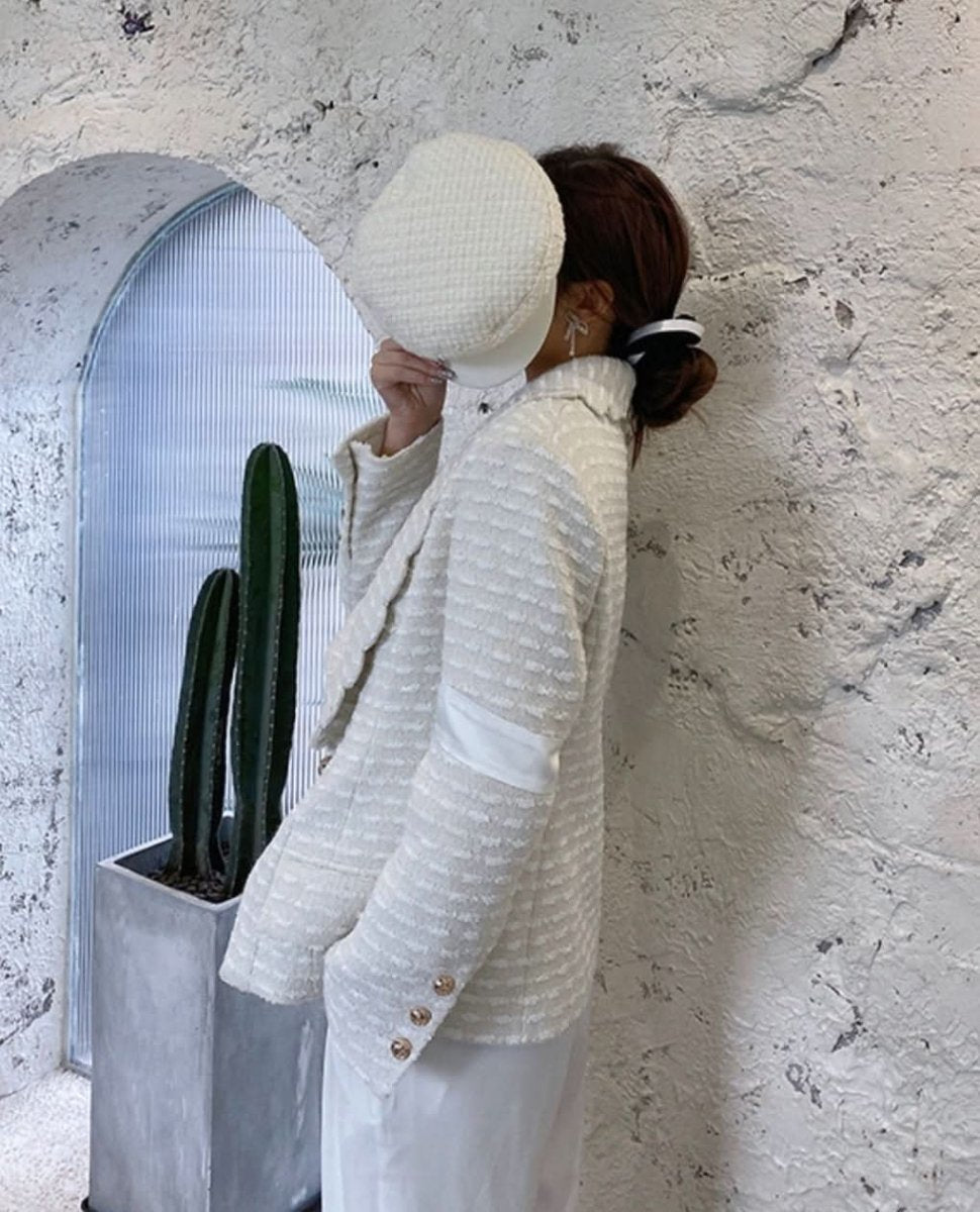 スリーブラインホワイトツイードジャケット - select store mirror meスリーブラインホワイトツイードジャケット163471131mirror meselect store mirror me163471131S