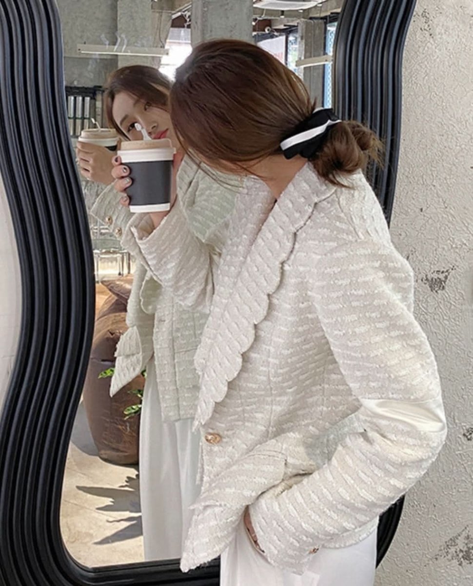 スリーブラインホワイトツイードジャケット - select store mirror meスリーブラインホワイトツイードジャケット163471131mirror meselect store mirror me163471131S