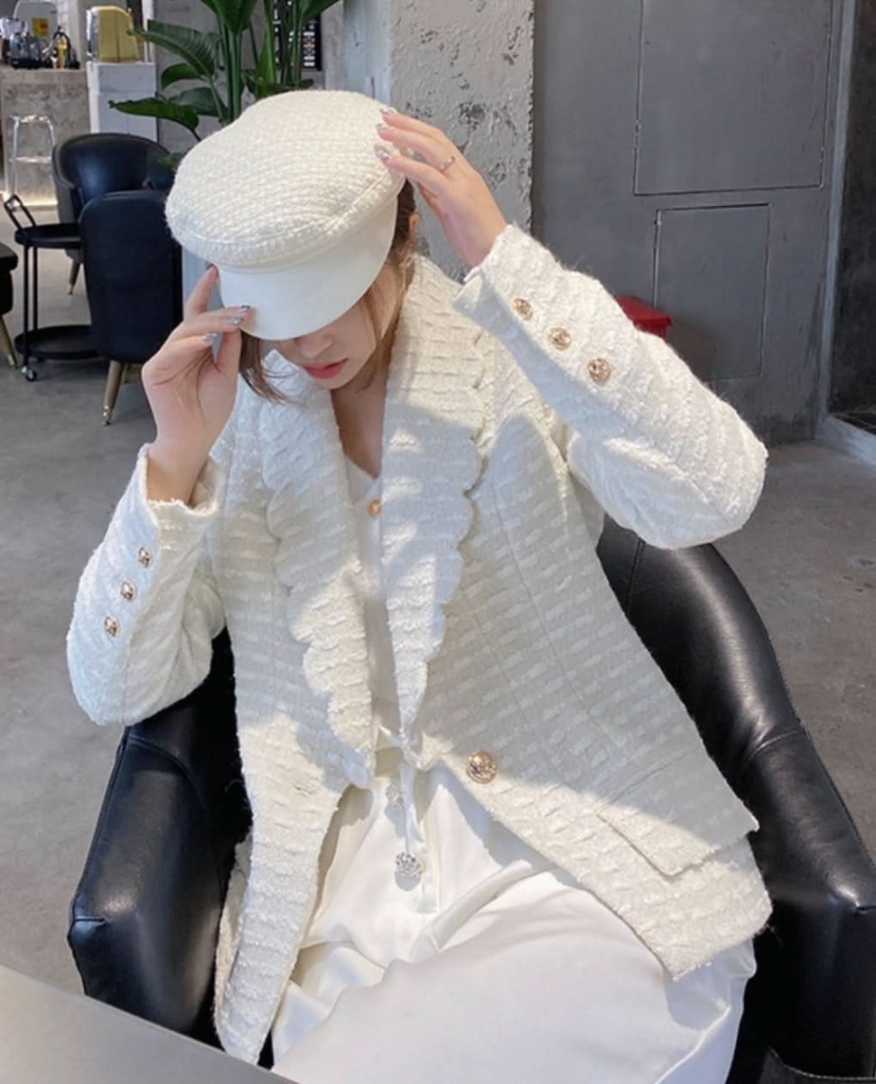 スリーブラインホワイトツイードジャケット - select store mirror meスリーブラインホワイトツイードジャケット163471131mirror meselect store mirror me163471131S