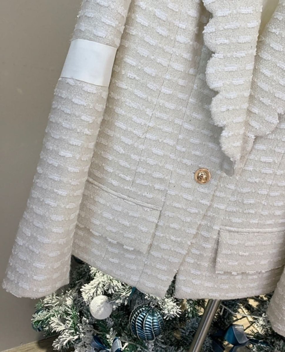 スリーブラインホワイトツイードジャケット - select store mirror meスリーブラインホワイトツイードジャケット163471131mirror meselect store mirror me163471131S