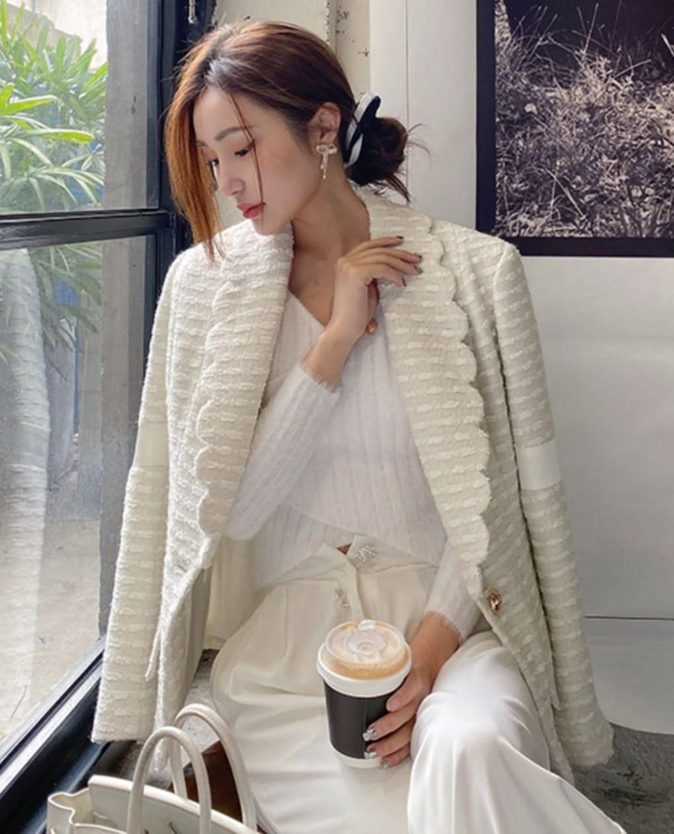 スリーブラインホワイトツイードジャケット - select store mirror meスリーブラインホワイトツイードジャケット163471131mirror meselect store mirror me163471131S