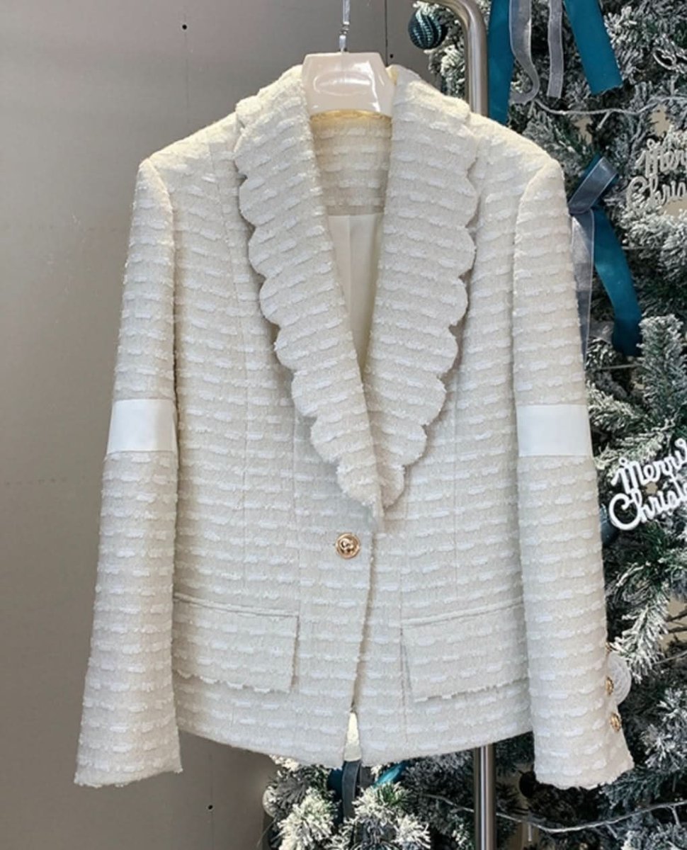 スリーブラインホワイトツイードジャケット - select store mirror meスリーブラインホワイトツイードジャケット163471131mirror meselect store mirror me163471131S