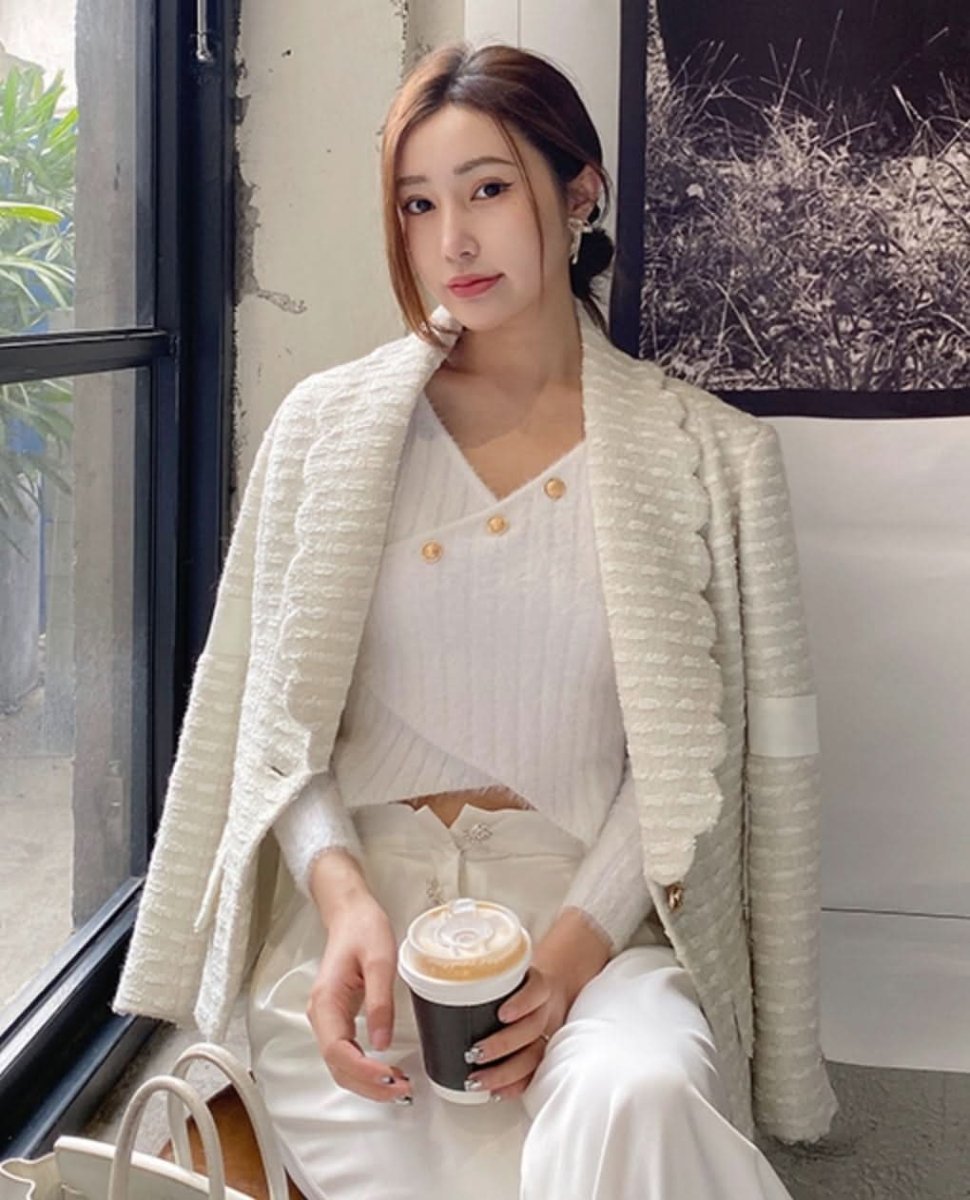 スリーブラインホワイトツイードジャケット - select store mirror meスリーブラインホワイトツイードジャケット163471131mirror meselect store mirror me163471131S