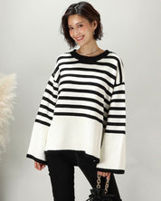 上質ウールフレア袖ボーダースリットニット - select store mirror me上質ウールフレア袖ボーダースリットニット163598478mirror meselect store mirror me163598478S