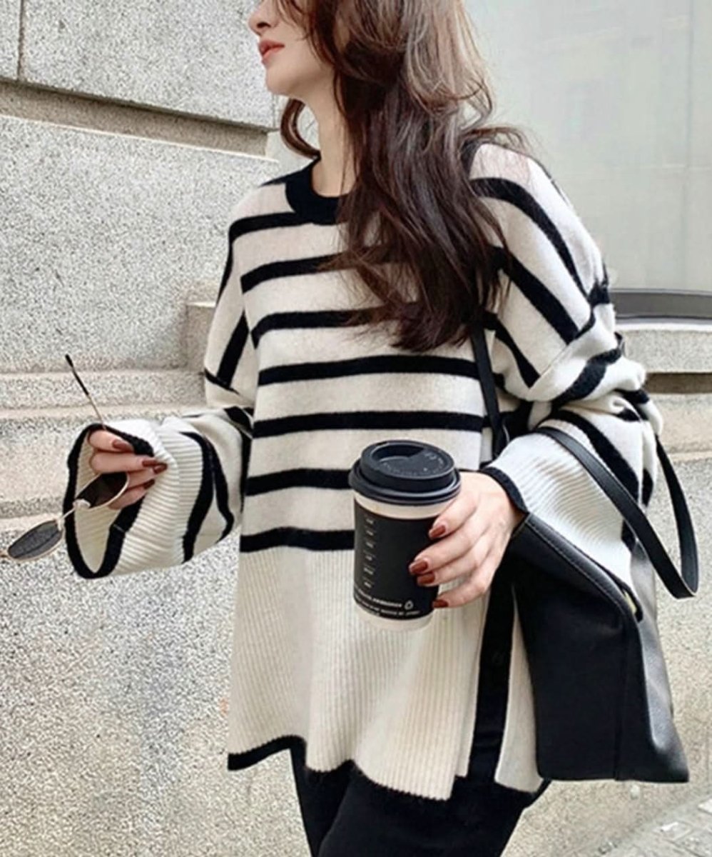 上質ウールフレア袖ボーダースリットニット - select store mirror me上質ウールフレア袖ボーダースリットニット163598478mirror meselect store mirror me163598478S