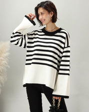 上質ウールフレア袖ボーダースリットニット - select store mirror me上質ウールフレア袖ボーダースリットニット163598478mirror meselect store mirror me163598478S