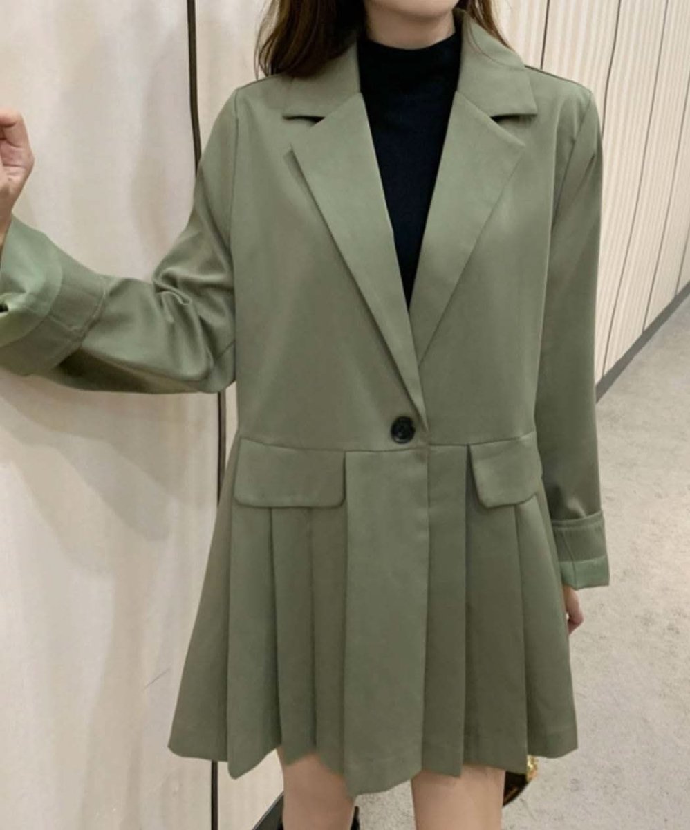 【動画あり】くすみグリーンフロントプリーツデザインジャケット - select store mirror me【動画あり】くすみグリーンフロントプリーツデザインジャケット163599564mirror meselect store mirror me163599564S