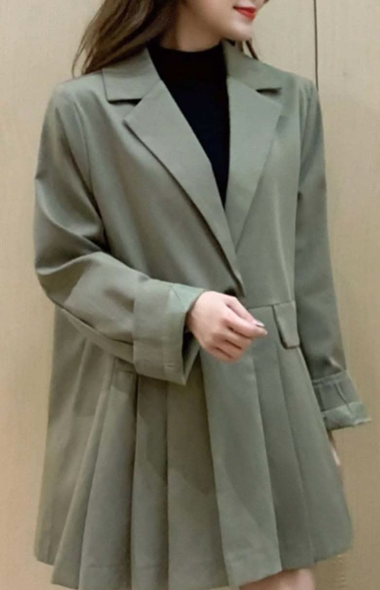 【動画あり】くすみグリーンフロントプリーツデザインジャケット - select store mirror me【動画あり】くすみグリーンフロントプリーツデザインジャケット163599564mirror meselect store mirror me163599564S