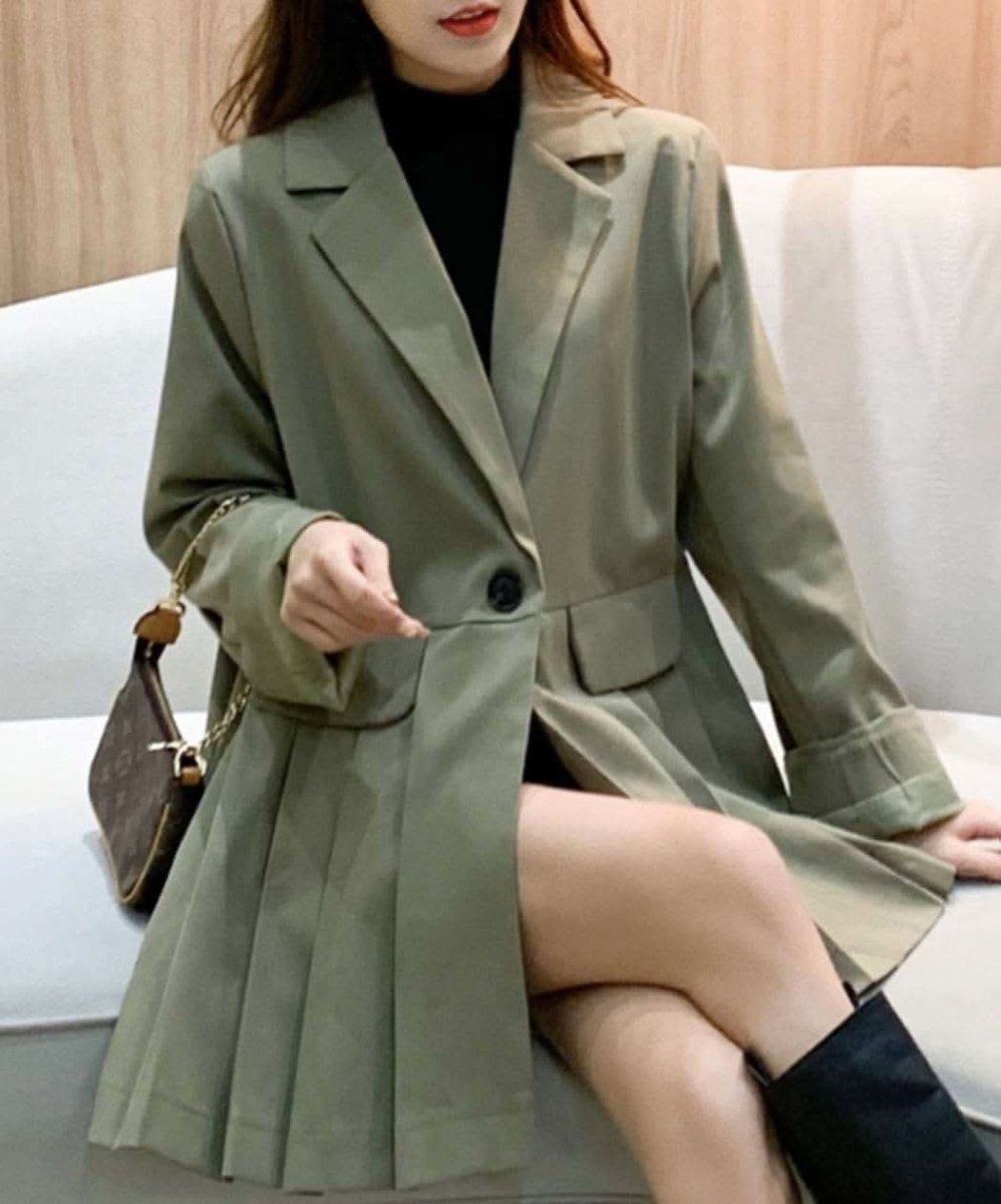 【動画あり】くすみグリーンフロントプリーツデザインジャケット - select store mirror me【動画あり】くすみグリーンフロントプリーツデザインジャケット163599564mirror meselect store mirror me163599564S