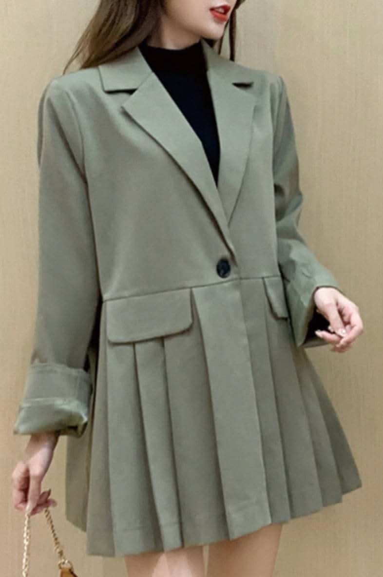 【動画あり】くすみグリーンフロントプリーツデザインジャケット - select store mirror me【動画あり】くすみグリーンフロントプリーツデザインジャケット163599564mirror meselect store mirror me163599564S