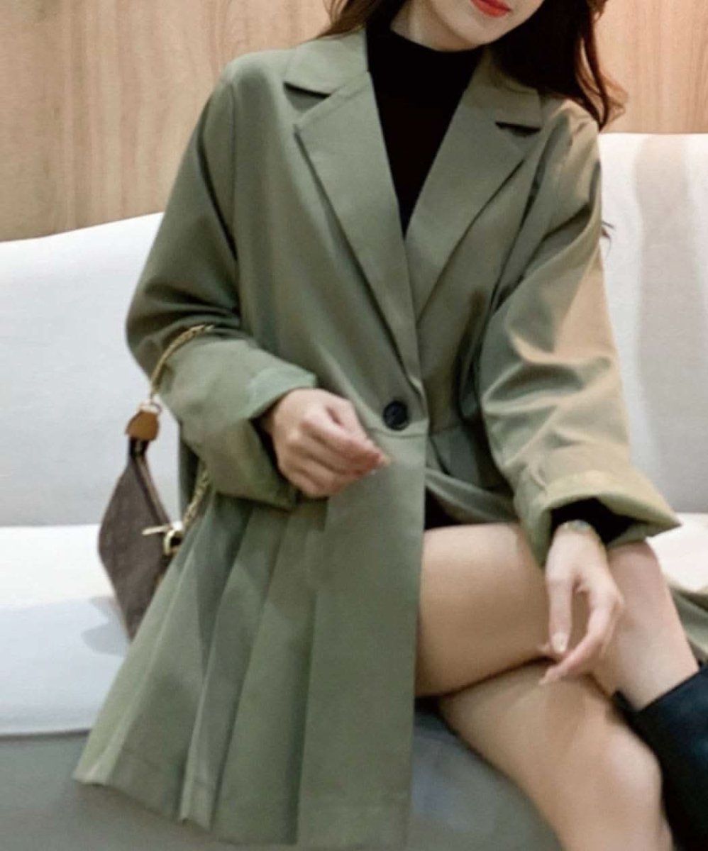 【動画あり】くすみグリーンフロントプリーツデザインジャケット - select store mirror me【動画あり】くすみグリーンフロントプリーツデザインジャケット163599564mirror meselect store mirror me163599564S