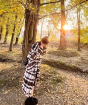 フード付きフリンジチェック柄アウター - select store mirror meフード付きフリンジチェック柄アウター164013818mirror meselect store mirror me164013818S