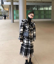 フード付きフリンジチェック柄アウター - select store mirror meフード付きフリンジチェック柄アウター164013818mirror meselect store mirror me164013818S