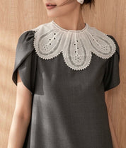 【動画あり】スカラップレース襟上質グレーワンピース - select store mirror me【動画あり】スカラップレース襟上質グレーワンピース164238952mirror meselect store mirror me164238952S